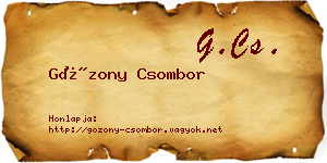 Gózony Csombor névjegykártya